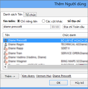 Thêm người dùng vào một mức cấp phép