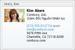 vCard của một liên hệ