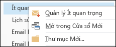 Quản lý Ít quan trọng