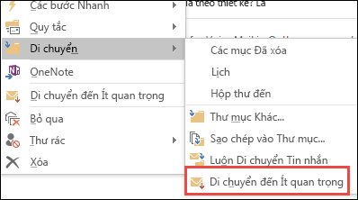 Di chuyển đến Ít quan trọng
