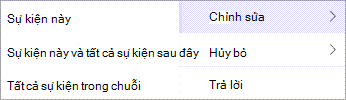 Chọn Chỉnh sửa hoặc Hủy bỏ từ menu ngữ cảnh