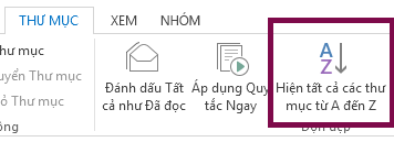 Sắp xếp thư mục của bạn theo thứ tự bảng chữ cái bằng cách bấm vào Hiển thị Tất cả Thư mục theo thứ tự từ A đến Z.