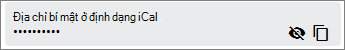 Địa chỉ ical bí mật của lịch google Outlook