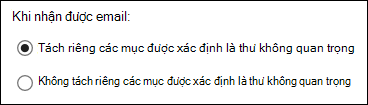 Ít quan trọng trong Outlook trên web