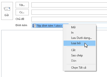 Tùy chọn Loại bỏ nằm trên menu chuột phải.