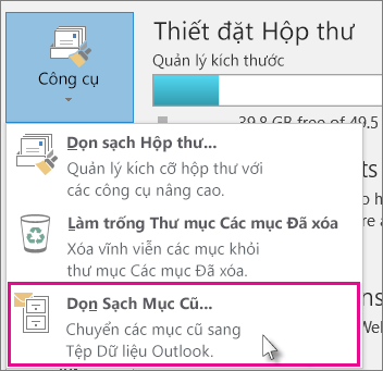 Dọn sạch các mục cũ