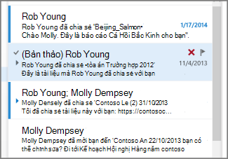 thư nháp trong danh sách thư