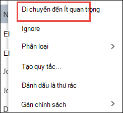 Di chuyển đến Ít quan trọng