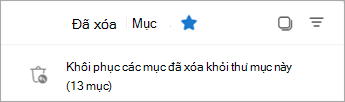 Chọn khôi phục các mục đã xóa khỏi thư mục này để xem thư mục Các mục Có thể phục hồi.