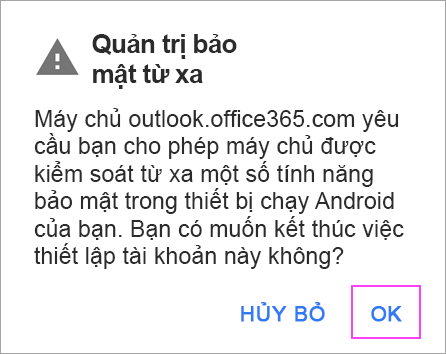 Bấm OK ở mọi lời nhắc bạn có thể nhận được.