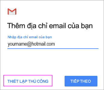 Chọn Thiết lập Thủ công