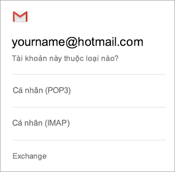 Chọn Exchange