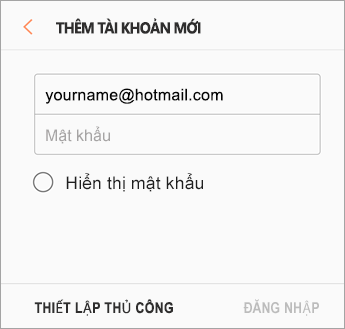 Địa chỉ email và mật khẩu