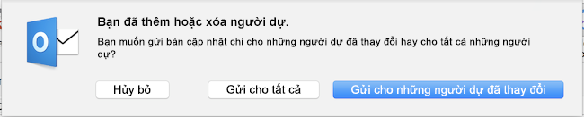 Bạn đã thêm hoặc xóa người dự.