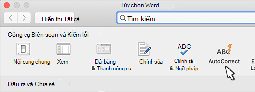 Word tự sửa trên máy Mac
