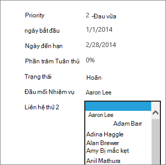 Hộp Tổ hợp trong dạng xem