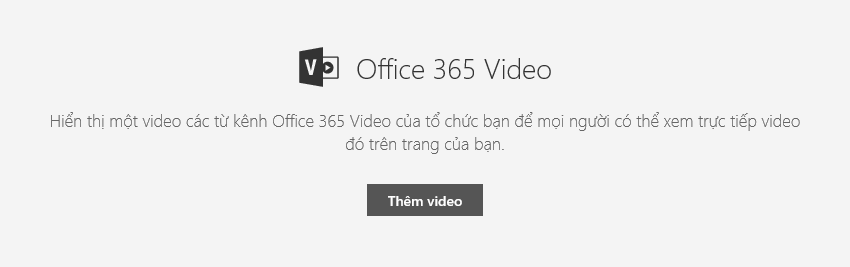 Ảnh chụp màn hình hộp thoại Thêm video của Office 365 trong SharePoint.