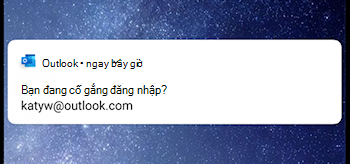 Ảnh chụp màn hình hiển thị Outlook dành cho thiết bị di động yêu cầu bạn đăng nhập