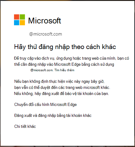 thông báo hiển thị khi yêu cầu đăng nhập trình duyệt Edge