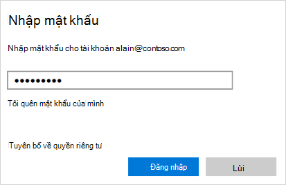 Màn hình Nhập mật khẩu