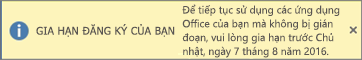Hiển thị biểu ngữ Gia hạn Đăng ký của Bạn và nút