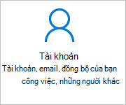 Tài khoản trên màn hình Cài đặt