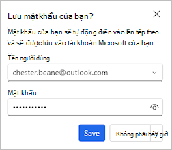Ảnh chụp màn hình hiển thị hộp thoại đề xuất lưu mật khẩu của bạn