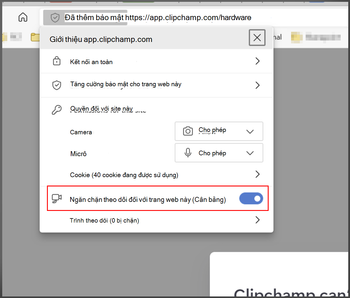 Edge đã thêm bảo mật, đưa Clipchamp 2 vào danh sách cho phép