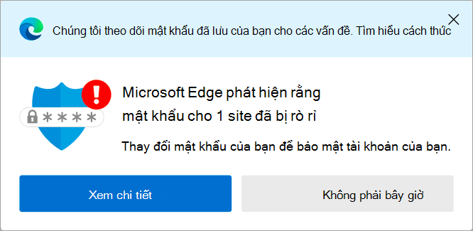 Cảnh báo về mật khẩu bị rò rỉ
