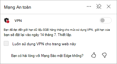 ảnh chụp màn hình làm mới giới hạn dữ liệu mạng bảo mật Edge