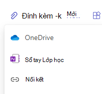 Ảnh chụp màn hình của tùy chọn đính kèm.