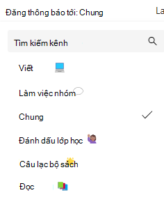 Ảnh chụp màn hình thông báo kênh.