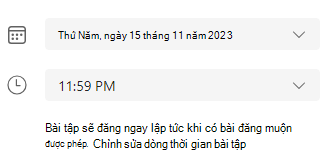 Ảnh chụp màn hình ngày đến hạn.