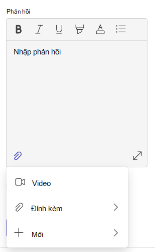 Ảnh chụp màn hình phản hồi.