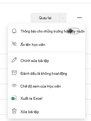Ảnh chụp màn hình tùy chọn thông báo.