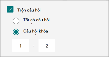 Ảnh chụp màn hình cài đặt bài kiểm tra/biểu mẫu cho các câu hỏi làm trống và khóa bài kiểm tra.