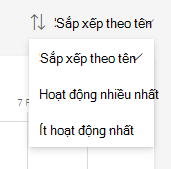 Ảnh chụp màn hình sắp xếp.