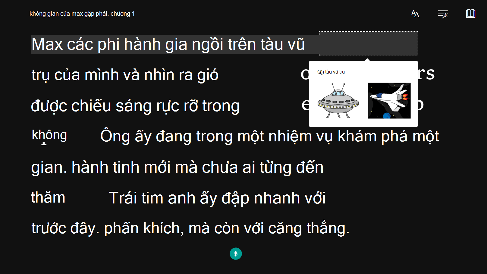 Ảnh chụp màn hình tùy chọn trợ năng.