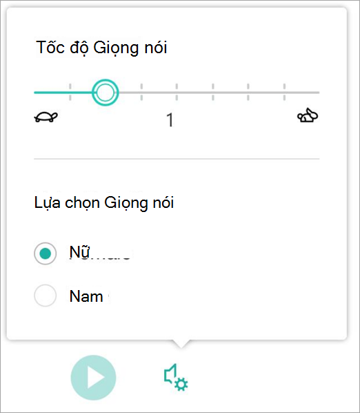 Ảnh chụp màn hình tốc độ giọng nói.