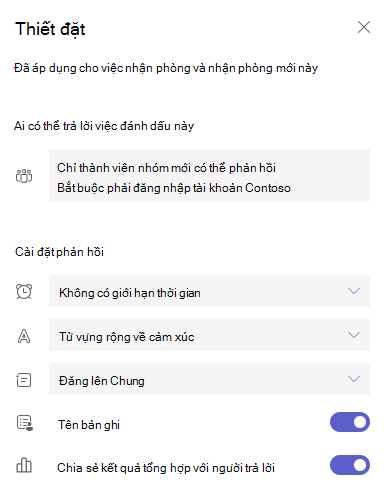Ảnh chụp màn hình cài đặt.