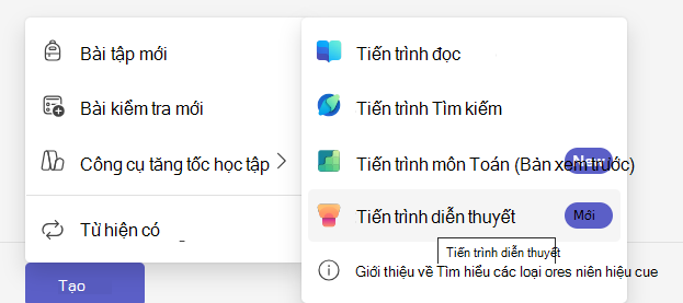 Ảnh chụp màn hình Tiến trình diễn thuyết.