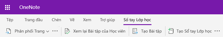 Ảnh chụp màn hình tab Sổ tay Lớp học trong OneNote cho web