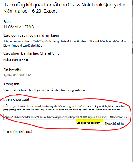 Tải xuống kết quả
