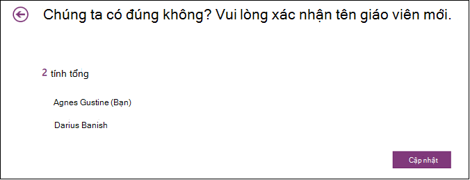 Xem lại giáo viên đồng nghiệp có quyền truy nhập vào Class Notebook của bạn.