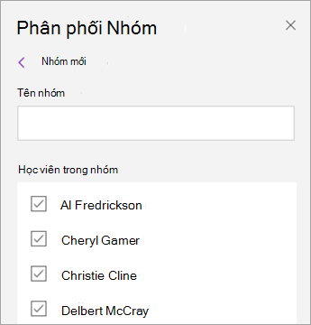 Chọn hộp kiểm bên cạnh tên học viên.