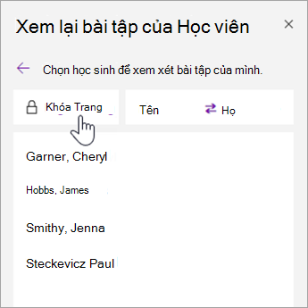 Chọn Khóa Trang.
