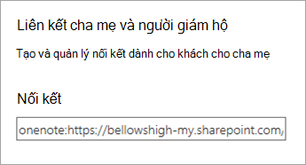 Siêu kết nối của cha mẹ và người giám hộ trong Quản lý Sổ tay.