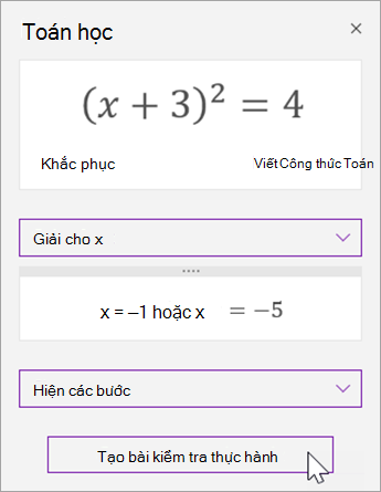 Chọn Tạo bài kiểm tra thực hành.