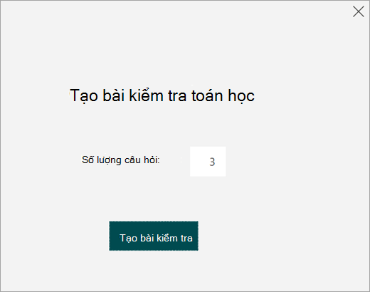 Nhập số câu hỏi cho bài kiểm tra thực hành.