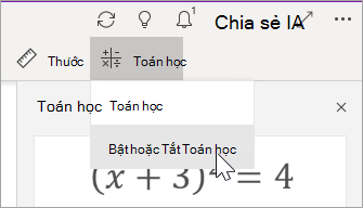 Bật hoặc Tắt Toán học